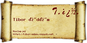 Tibor Ádám névjegykártya